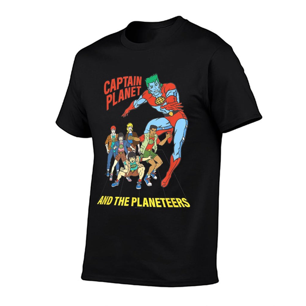 Captain Planet Planeteers United Retro Logo  Trendy Pattern T-Shirt