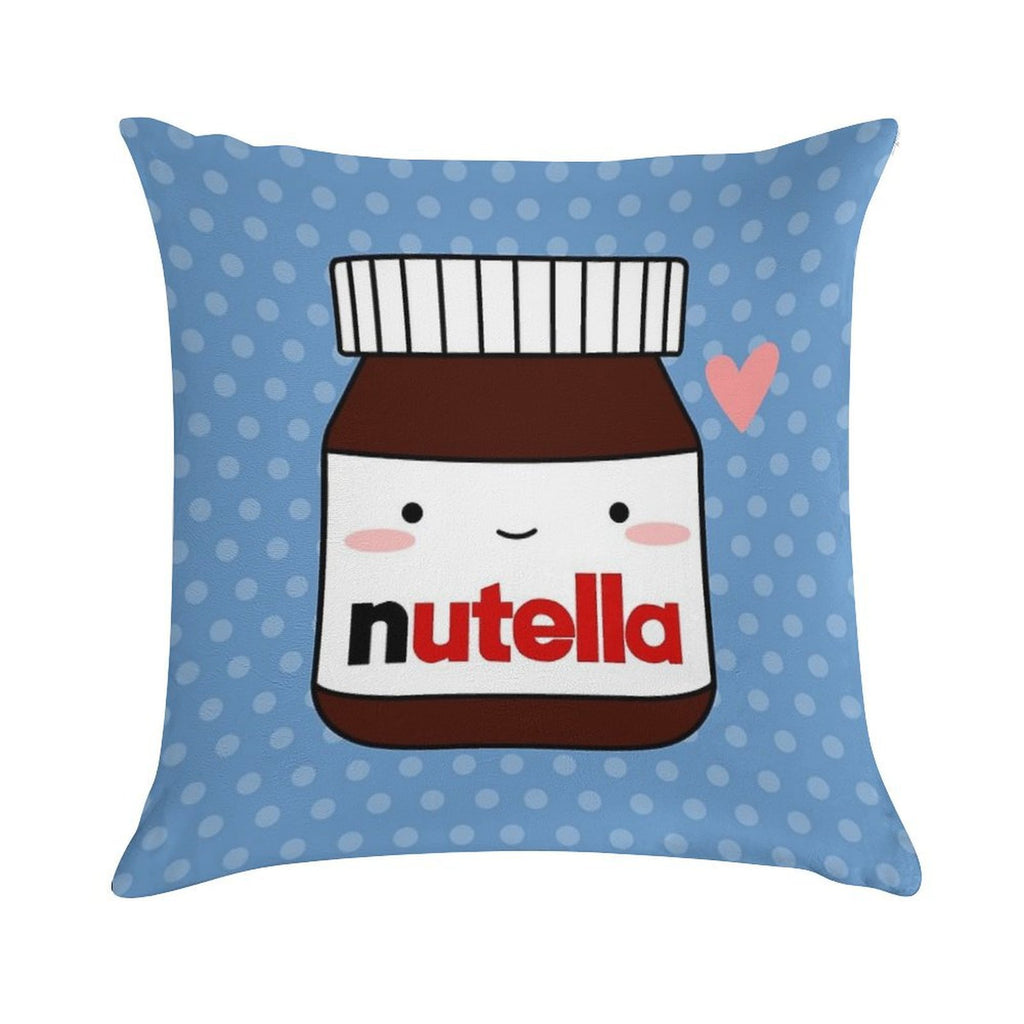 Cute Nutella Jar Soft Reinforced Edging Throw Pillow