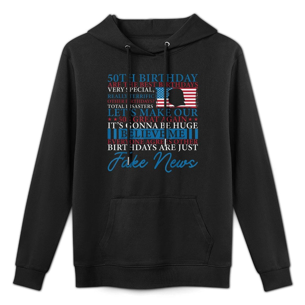 50th Birthday Trump Tshirts Funny Trump Quotes Design - Unisex-Adults, Kids - Black - - Small Pilling-Resistant Hoodie