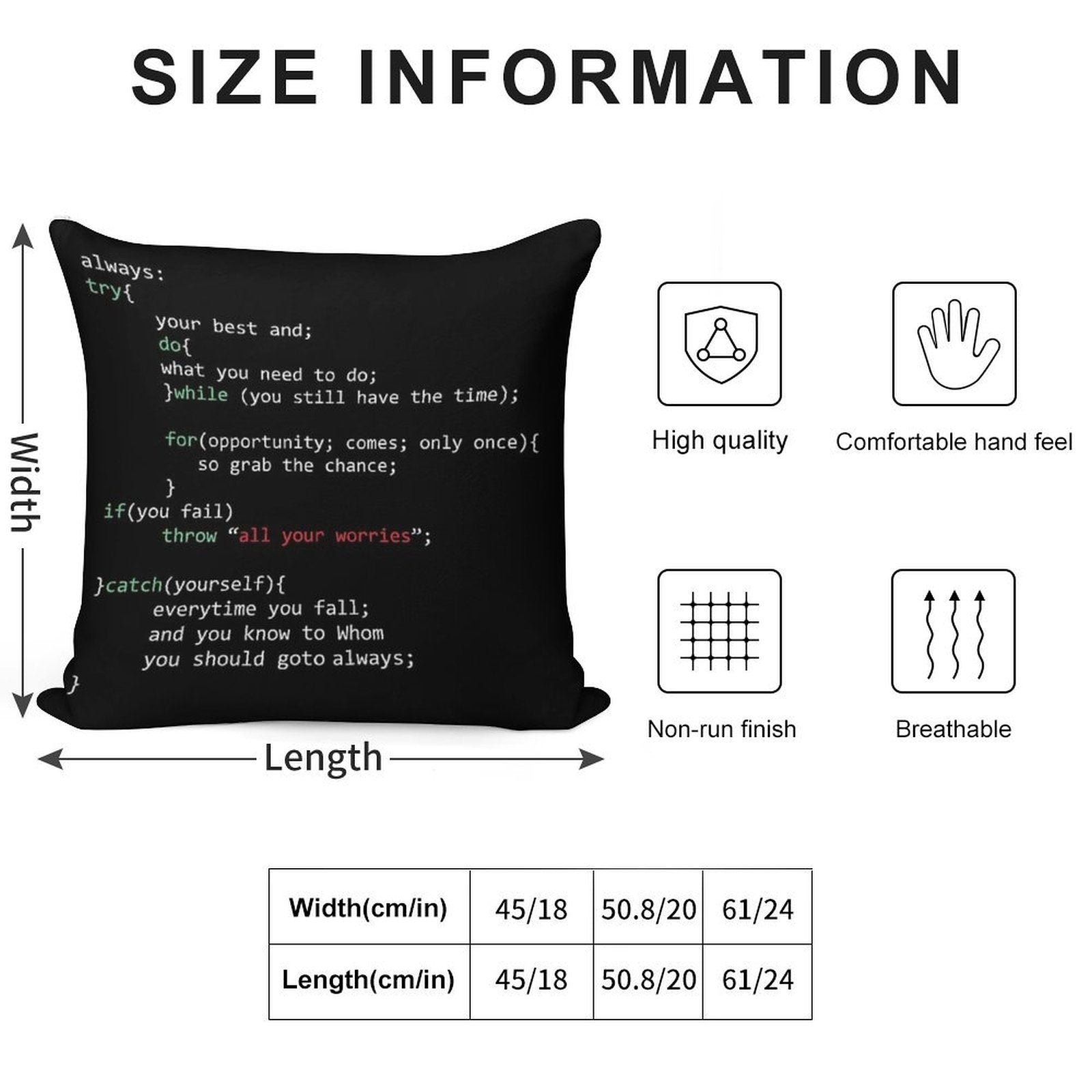Geek Coder Soft Washable Throw Pillow