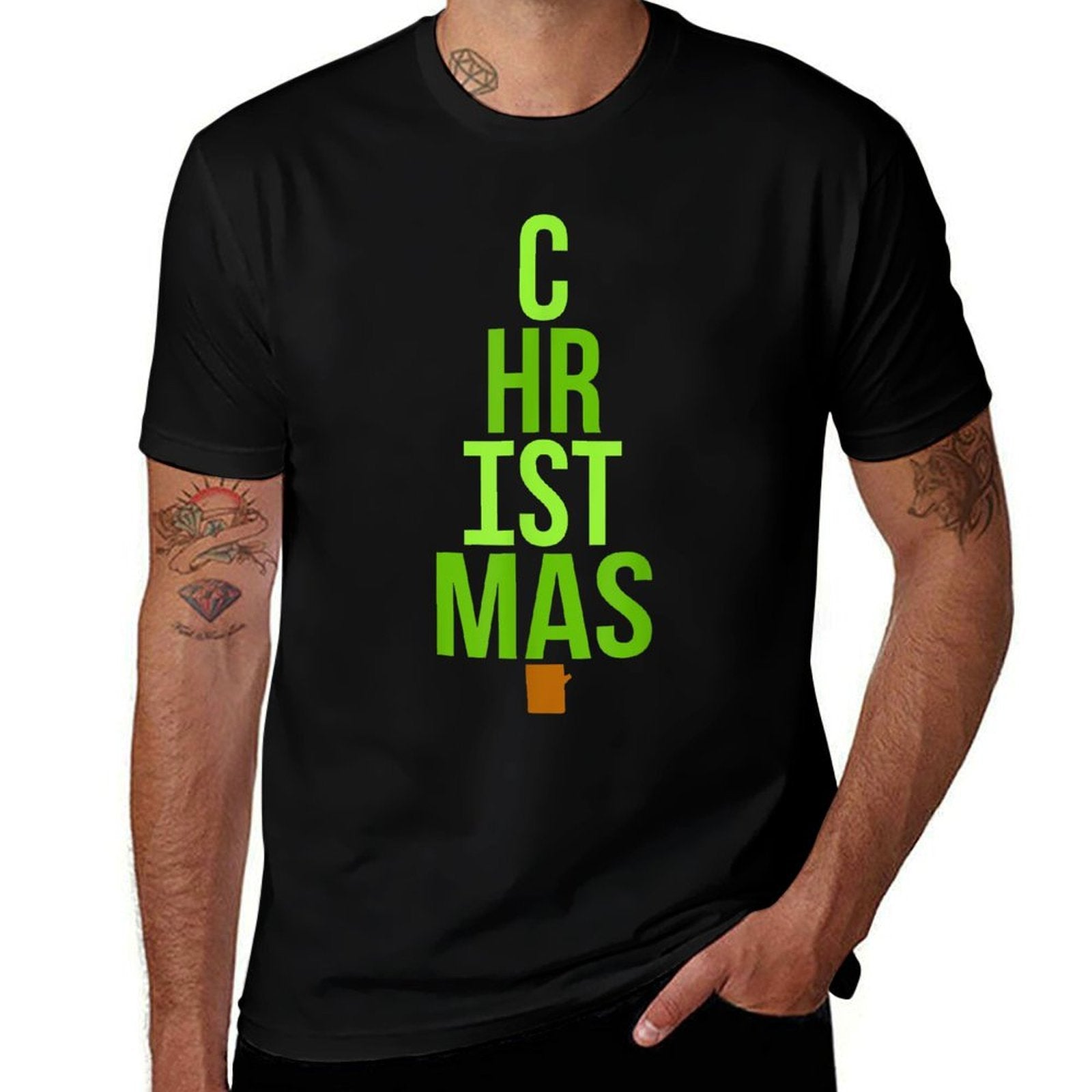Christmas Simple Tree Shaped Letters  Odor-resistant T-Shirt