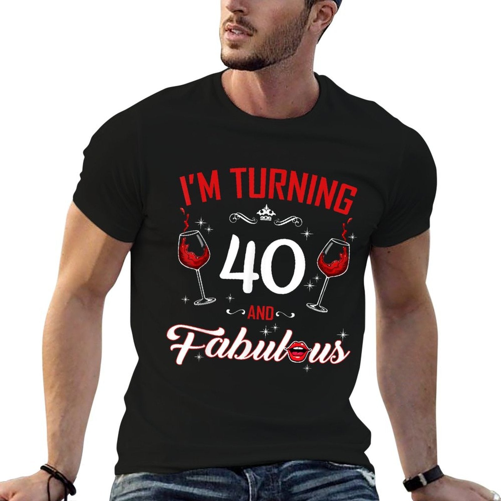 I'm Turning 40 And Fabulous 40th Birthday Queen  Rolled Sleeves T-Shirt