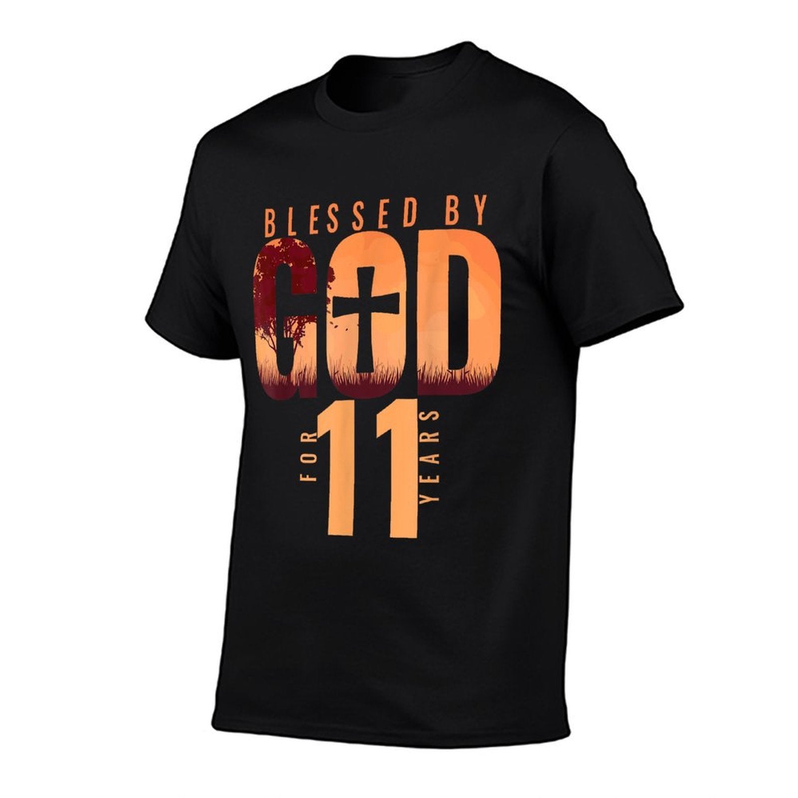 Blessed By God For 11 Years 11th Birthday Religious Theme  Wrinkle-resistant T-Shirt