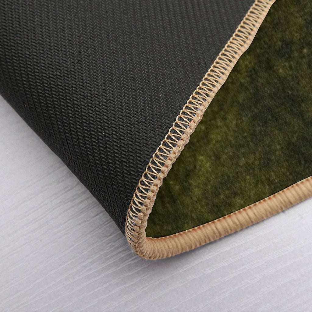 Olive Green Velvet  Texture  Long-Lasting Bath Mat