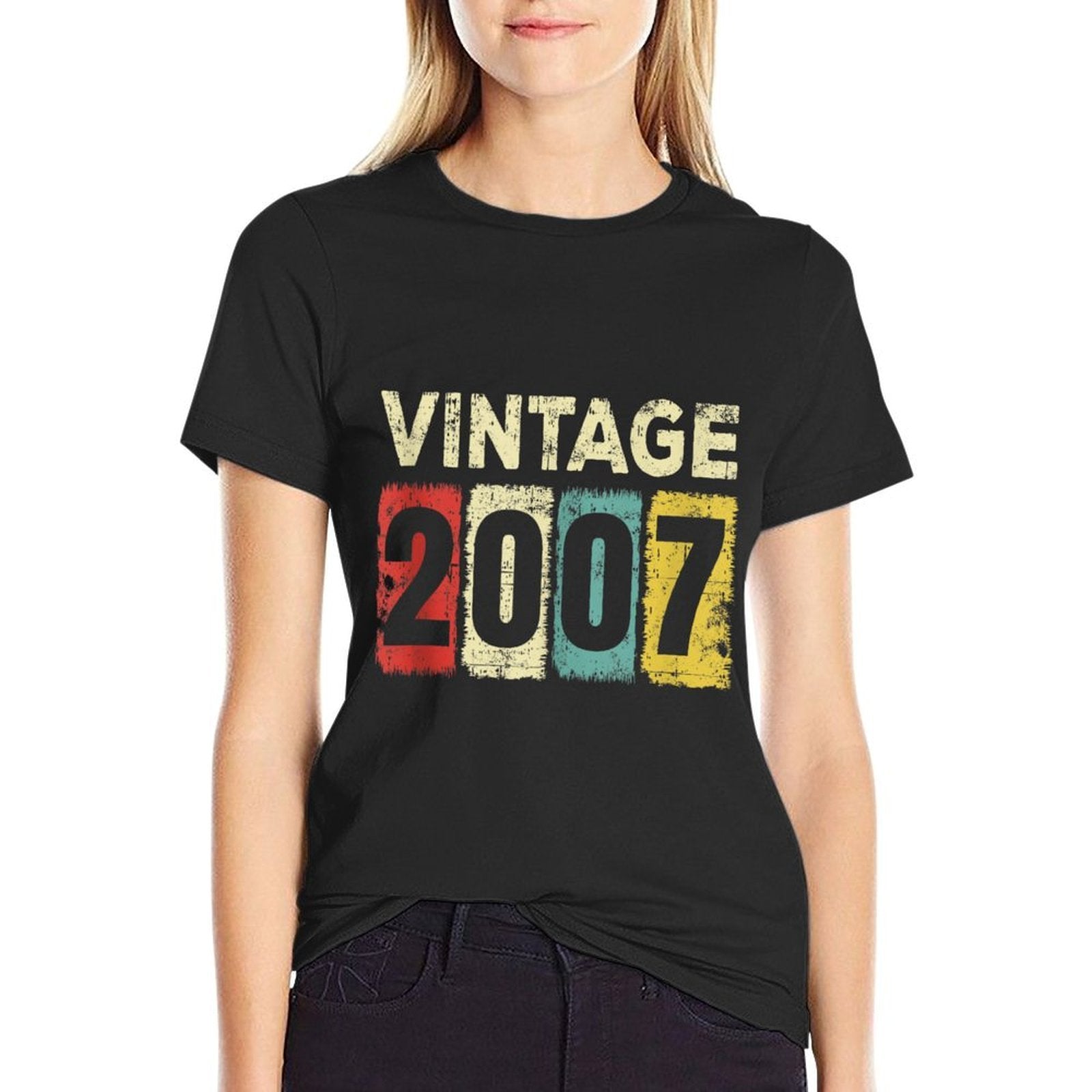 18 Year Old Birthday Vintage 2007 18th Birthday  Polyester Blend T-Shirt