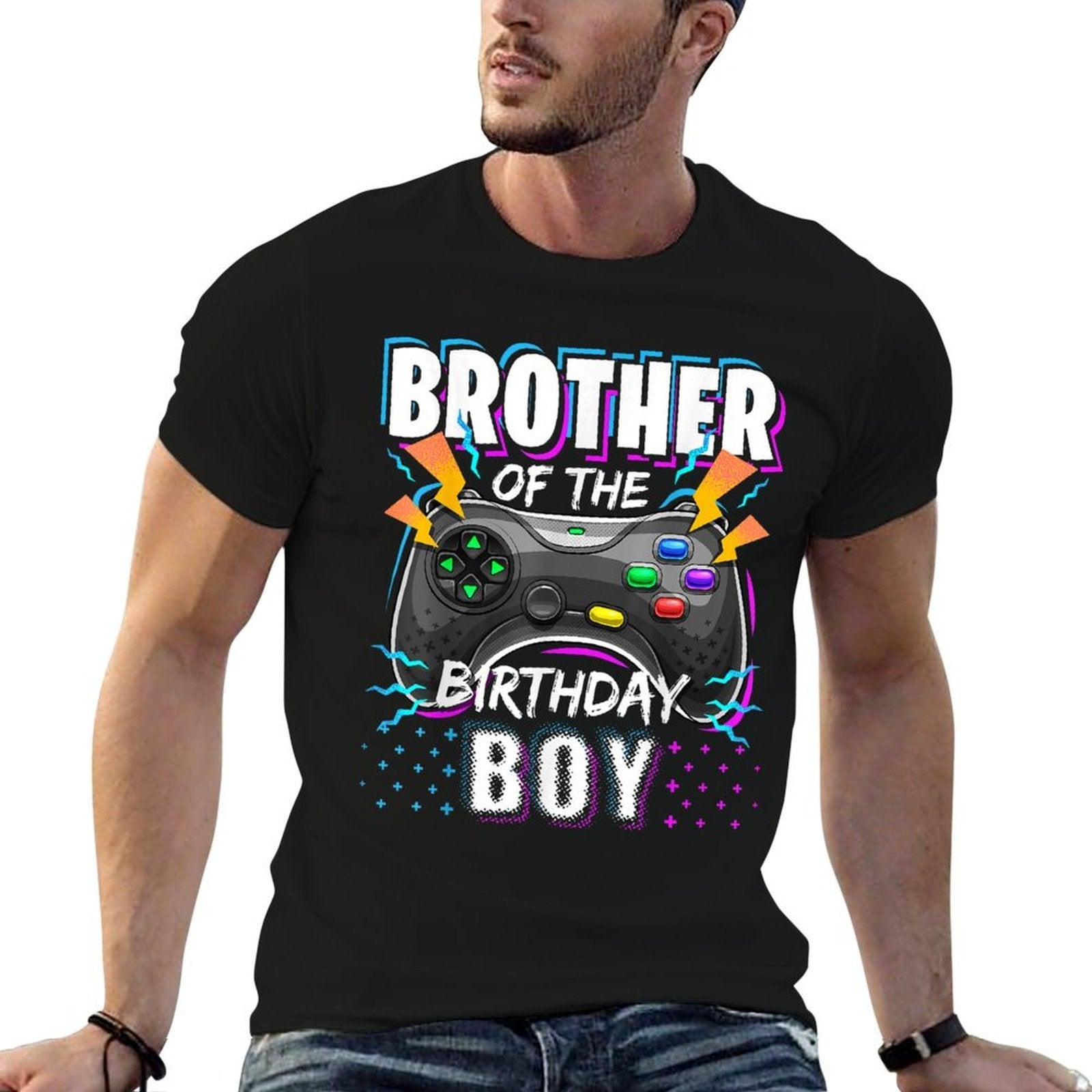 Brother of The Birthday Boy Matching Video Game Birthday  Soft T-Shirt