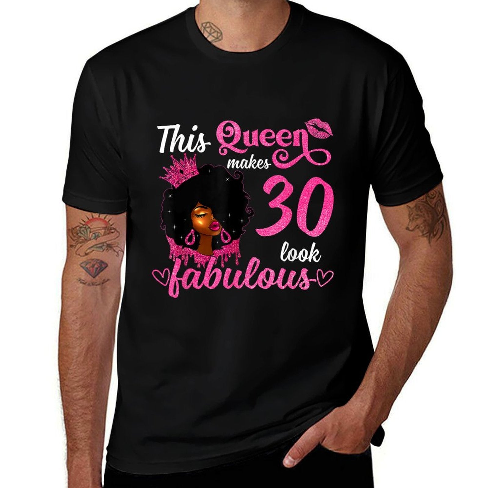 This Queen Makes 30 Look Fabulous 30th Birthday Queen Afro  Slim-fit Cut T-Shirt