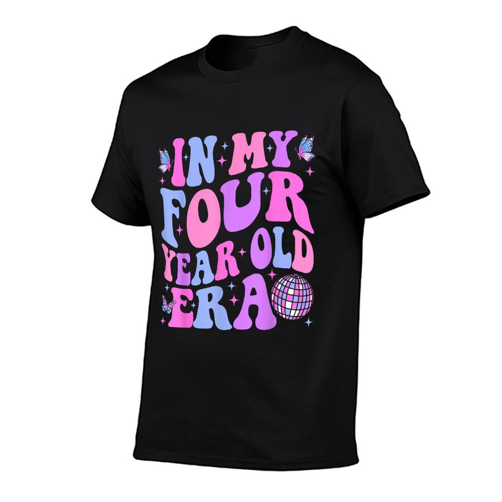 In My Four Year Old Era Girl Boy 4th Birthday 4 Year Old  Heathered Texture T-Shirt