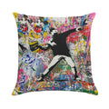 Book Thrower Pop Art Graffiti Mashup Banksy Soft Skin-Friendly Throw Pillow