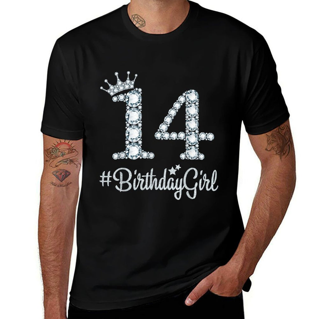 14 BirthdayGirl 14 Years Old Happy 14th Birthday Girl  Tagless Design T-Shirt