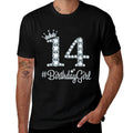 14 BirthdayGirl 14 Years Old Happy 14th Birthday Girl  Tagless Design T-Shirt