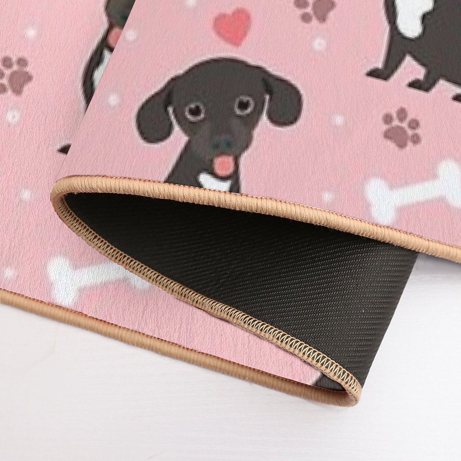 LOVE Black And White Chiweenie Dachshund Chihuahua Mix  Pet-Safe Bath Mat