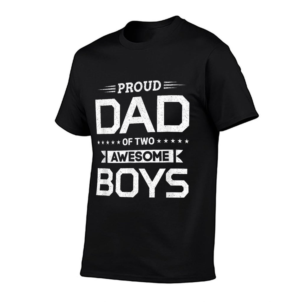 Proud Dad Of Two Awesome Boys Father Sons  Heathered Texture T-Shirt