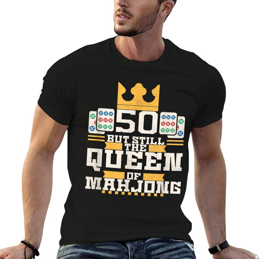 50 Years Old But Still The Queen Of Mahjong, 50th Birthday  Trendy Pattern T-Shirt