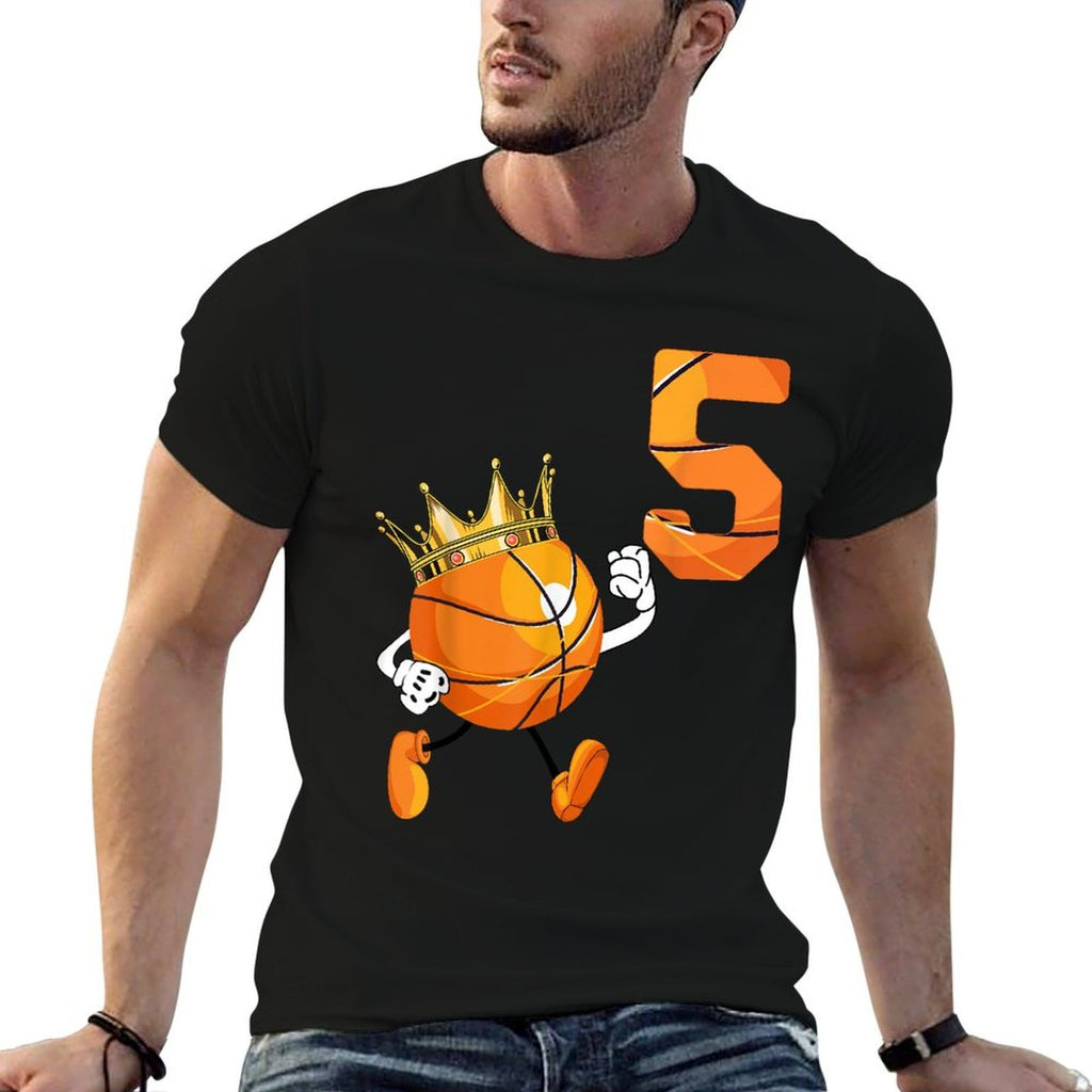 5th Birthday 5 Years Old Basketball Lover Theme Party  Quick-drying T-Shirt