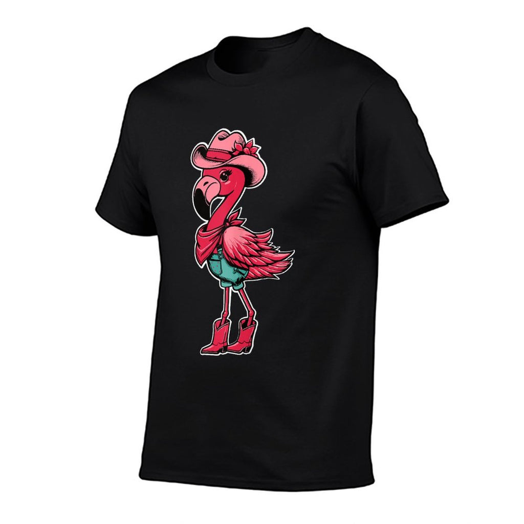 Flamingo Cowgirl Women Girl Cute Flamingo Tropical Birds  Stretchy T-Shirt