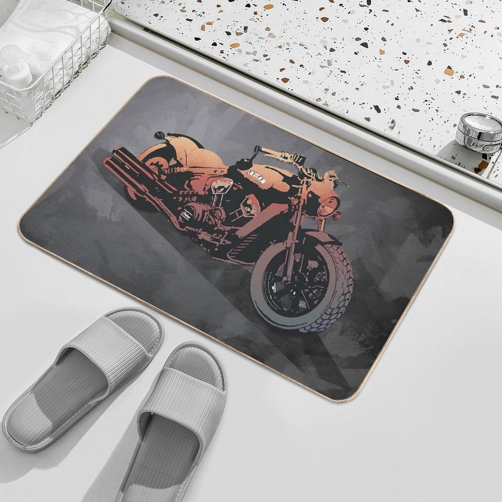 Indian Chief Motorcycle  Odorless Bath Mat