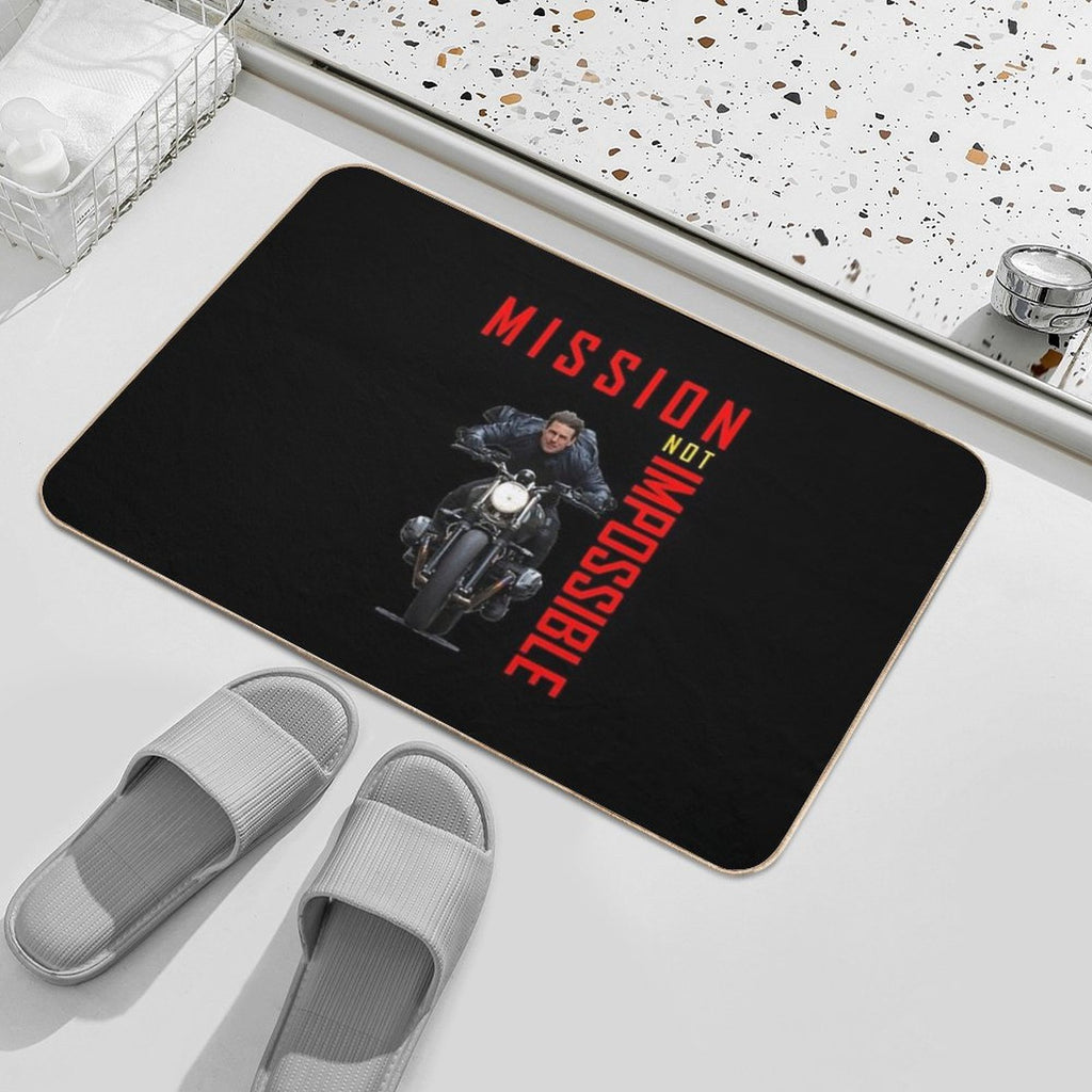Mission Not Impossible Cool Motorbike Design  Absorbent Bath Mat