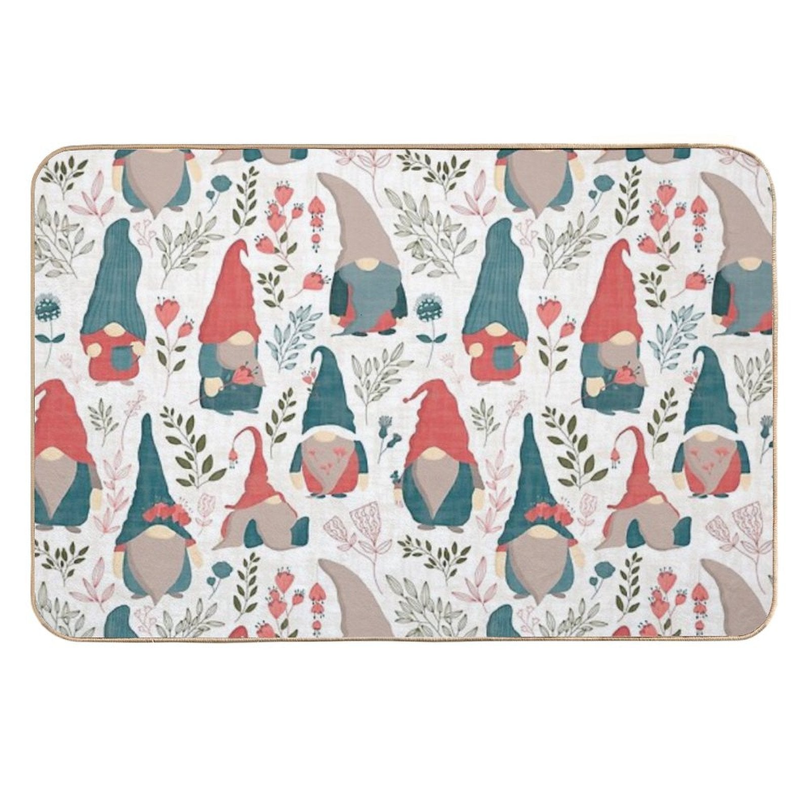 Floral Gnomes  Versatile Bath Mat