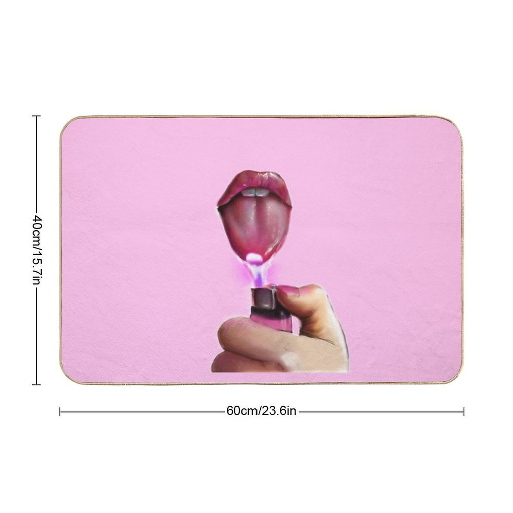 Lips Only I Am A God Crazy Pink  Absorbent Bath Mat