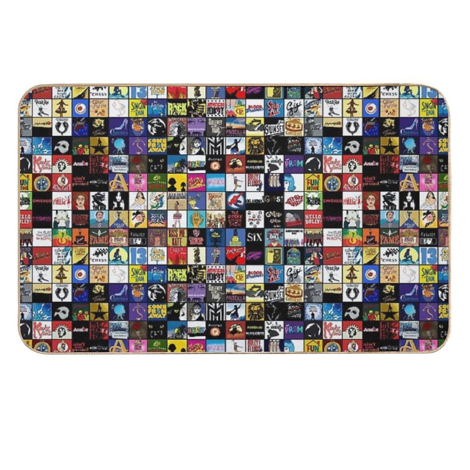 Broadway Musical Theatre Logos - Hand Drawn  Repositionable Bath Mat