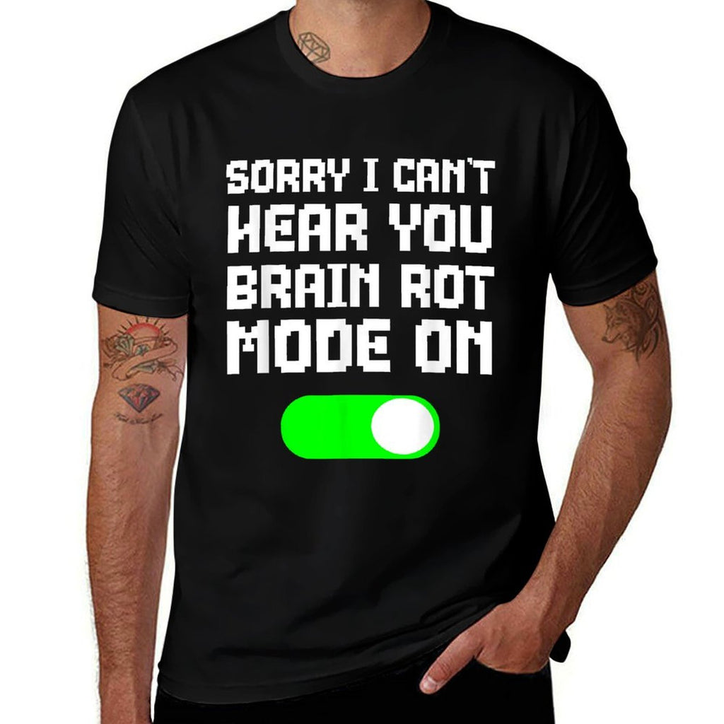 Brain Rot Kids Gamer Brainrot Mode On Ironic Memen  Trendy Pattern T-Shirt