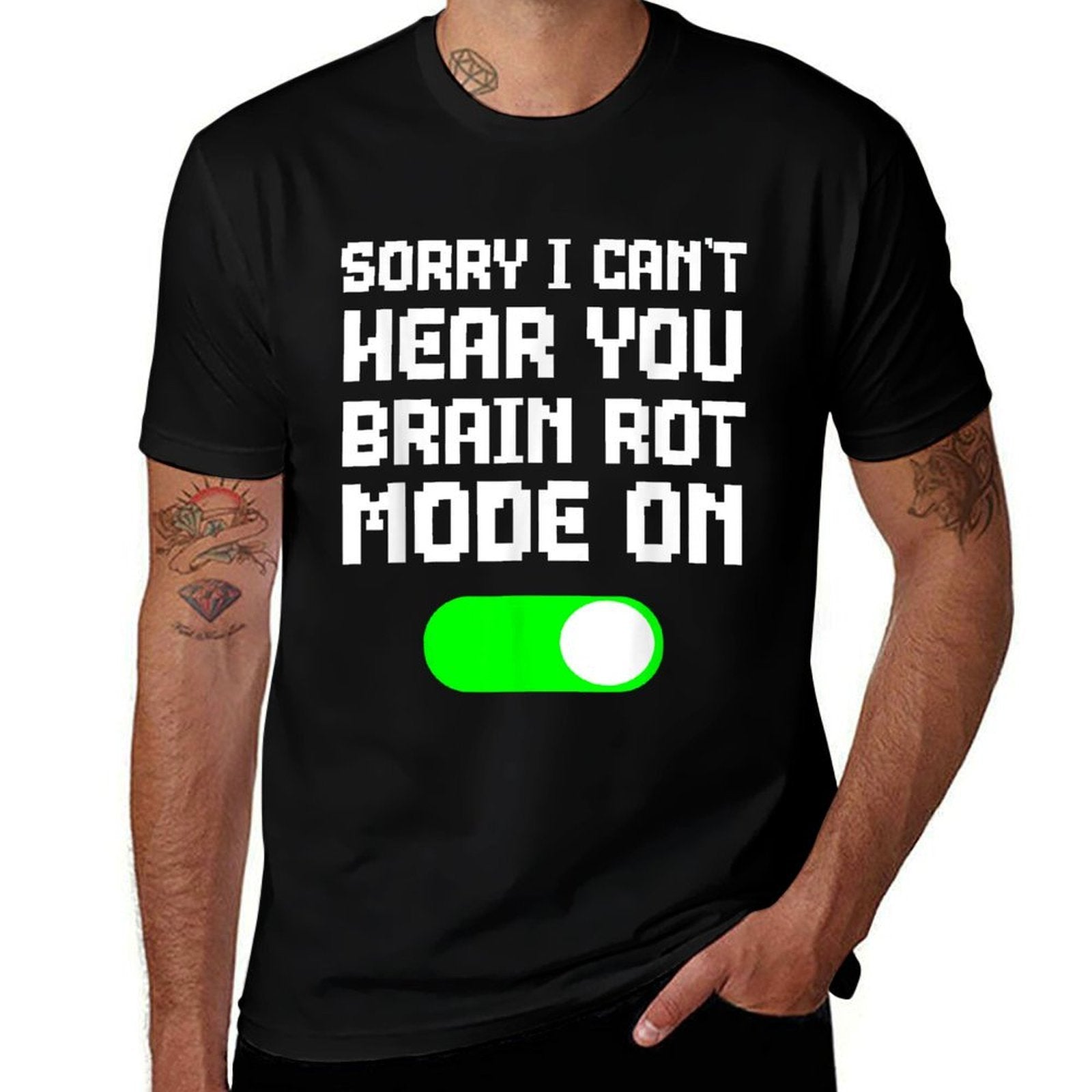 Brain Rot Kids Gamer Brainrot Mode On Ironic Memen  Trendy Pattern T-Shirt