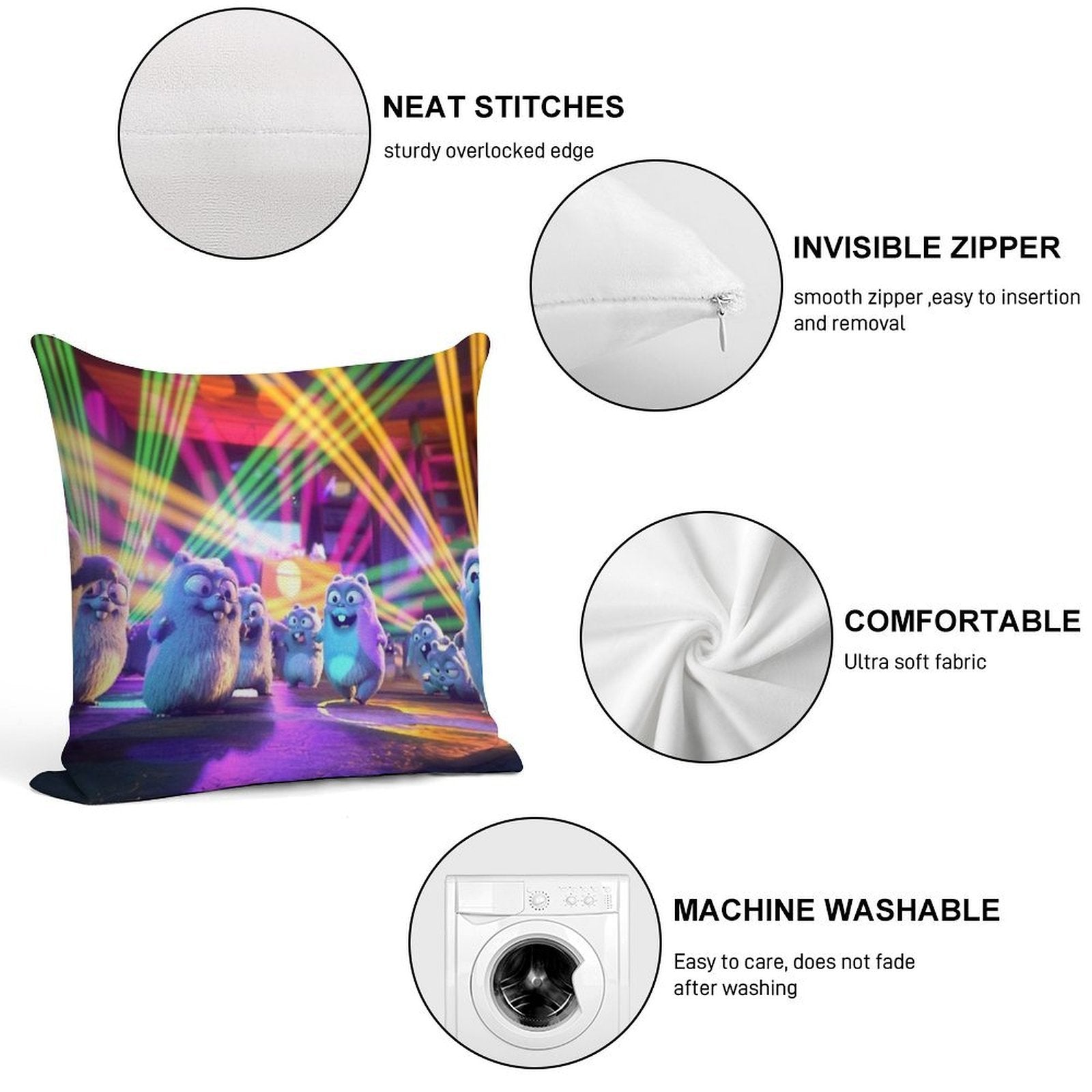 Lemmings Party Soft Anti-Pilling Throw Pillow