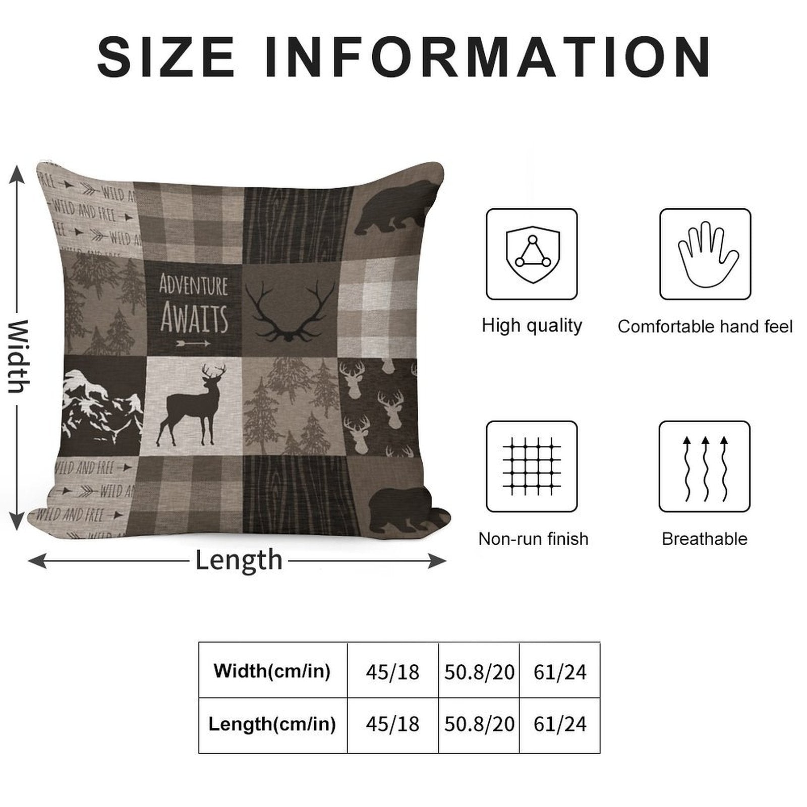 Adventure Patchwork - BrownBeige Soft Warmth Comfort Throw Pillow