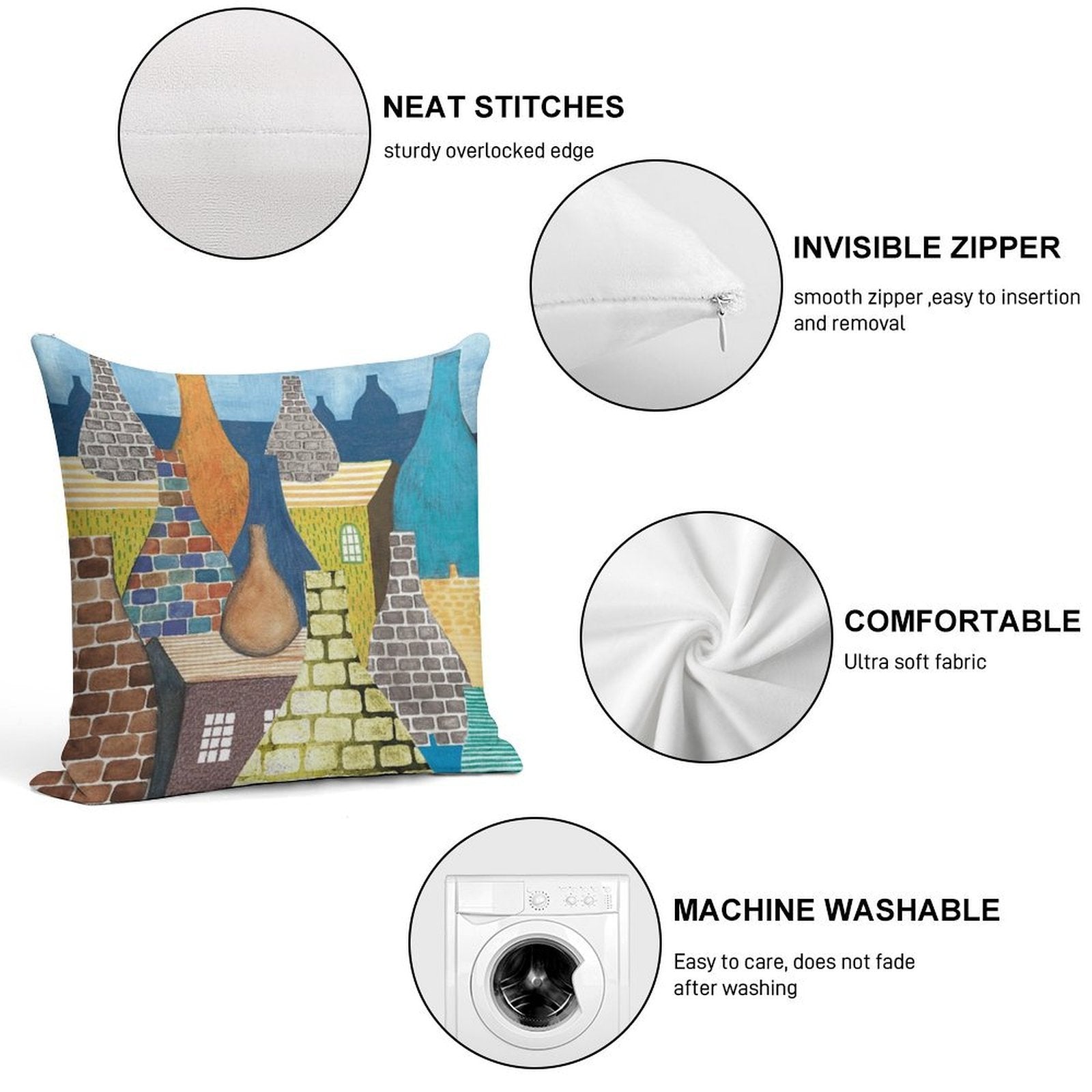 STOKE ON TRENT POTTERIES Soft Warmth Comfort Throw Pillow