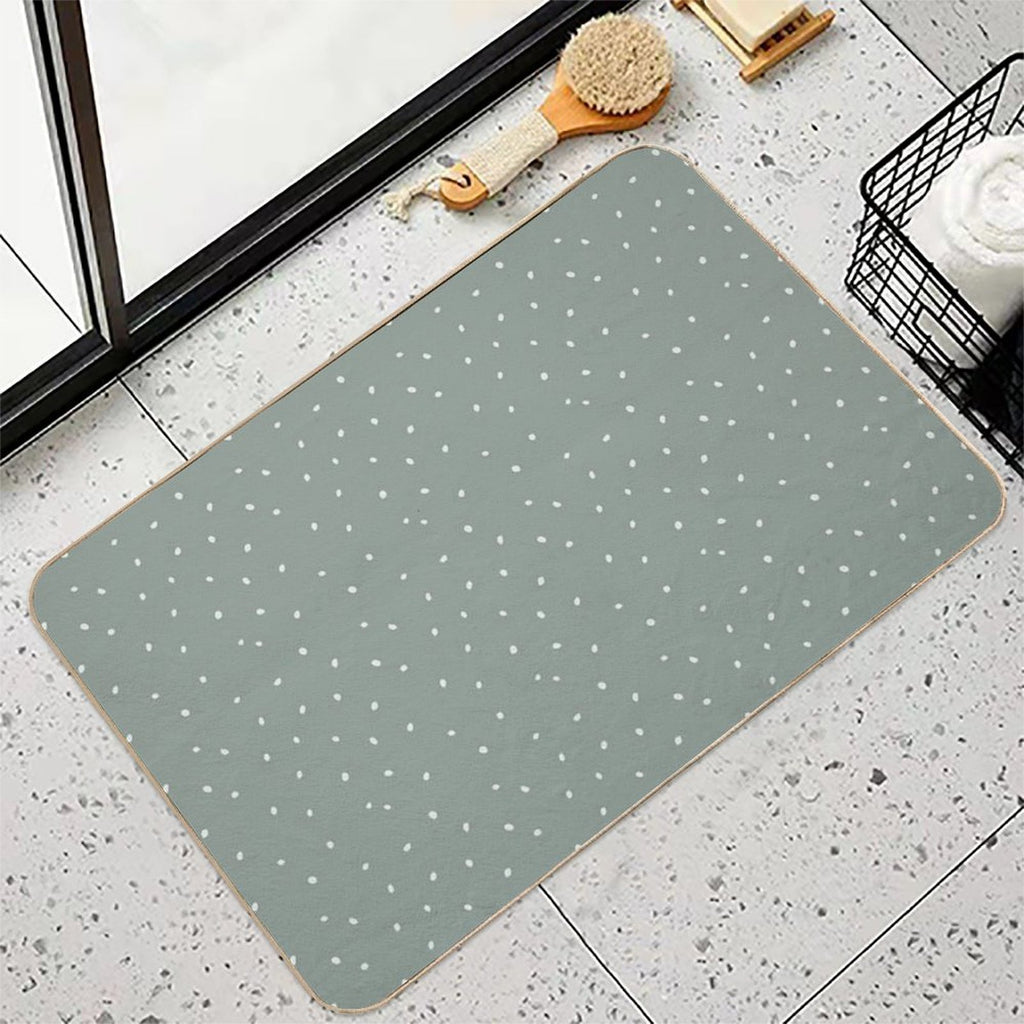 Scattered Dots in Mountain Green  Pet-Safe Bath Mat
