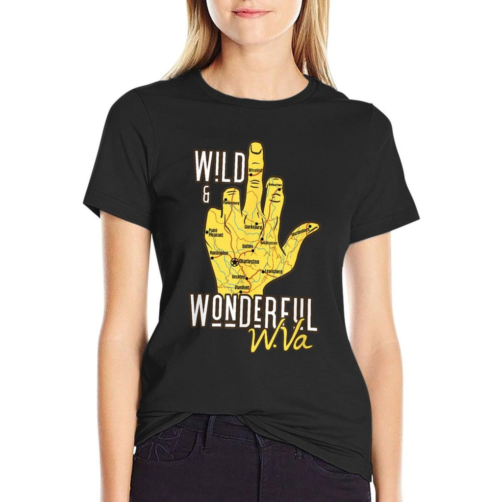 West Virginia Map WV Middle Finger Funny WV Souvenir Graphic  Moisture-wicking T-Shirt