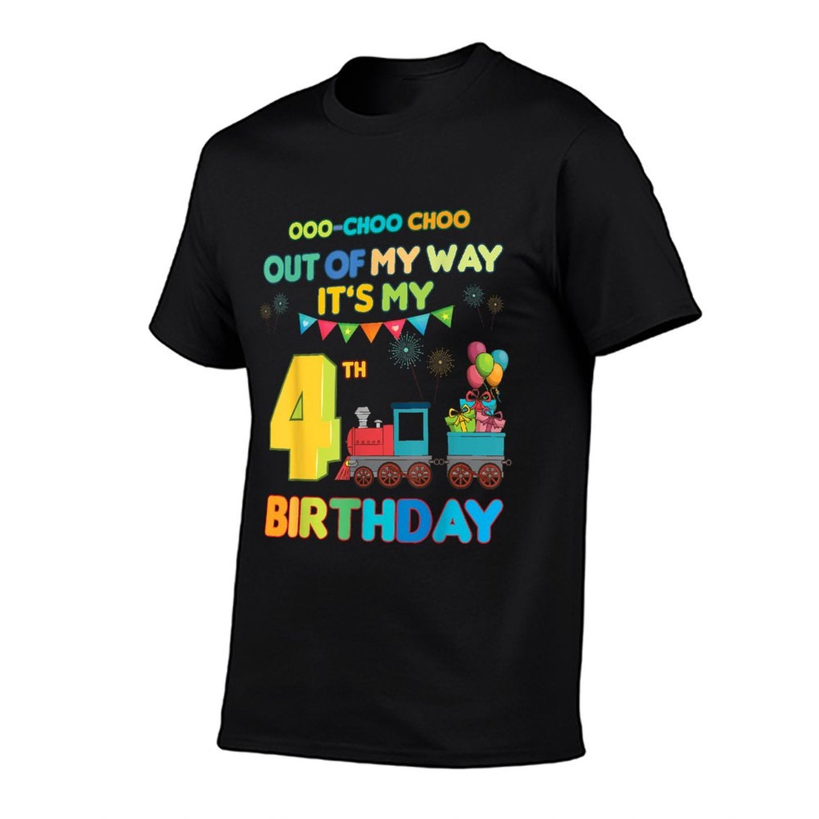 Out of My Way It's My 4th Birthday Trains Party Kids 4 Year  Classic T-Shirt