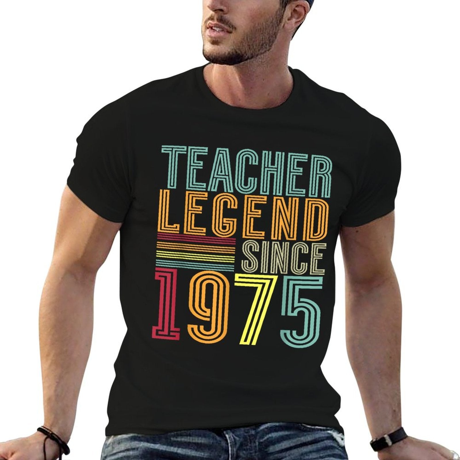 Teaching Legend 1975 50 Years School 50th Birthday Teacher  Heathered Texture T-Shirt