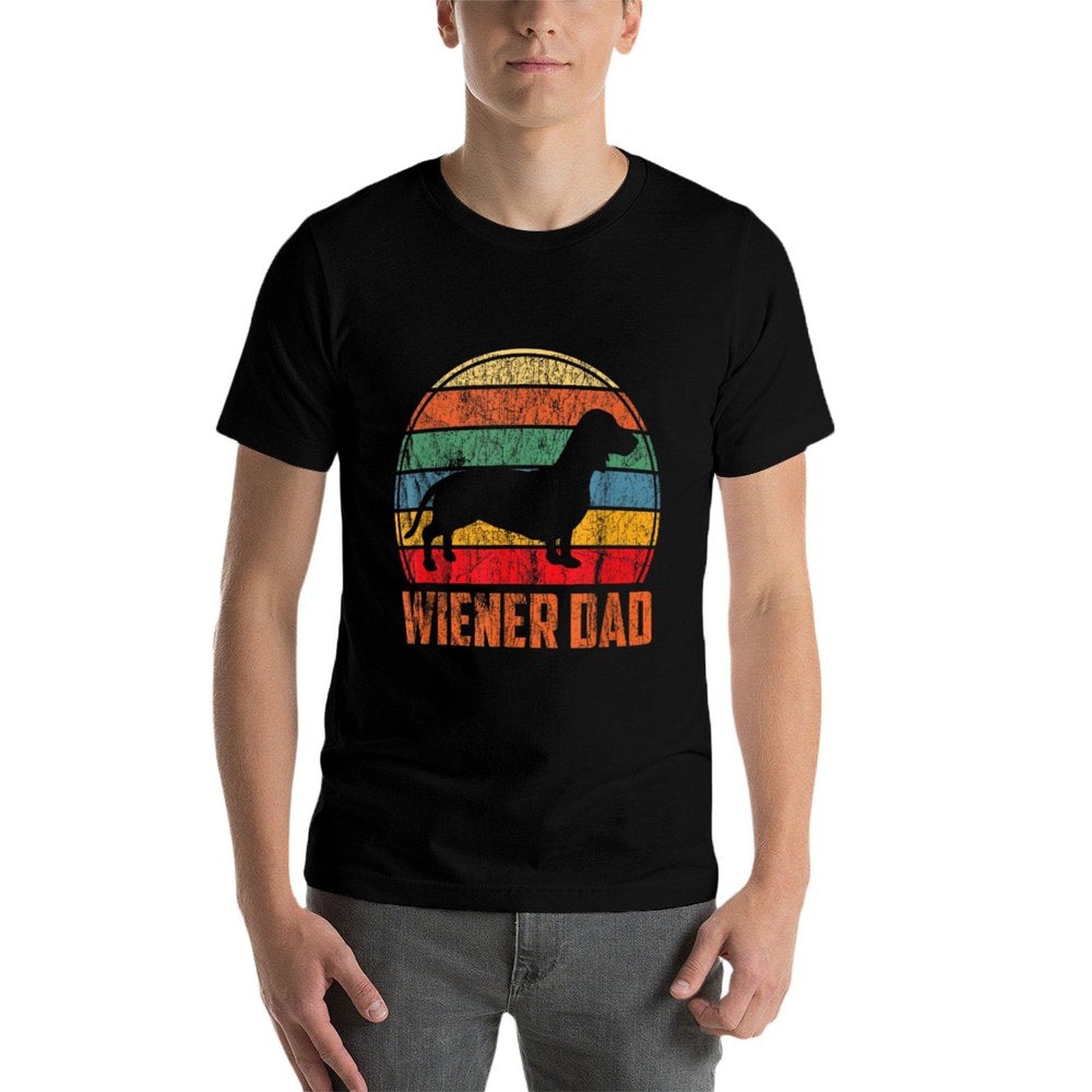 Wiener Dog Dad - Funny Dachshund Gift - Cute Weiner Dog Men Women  Moisture-wicking T-Shirt