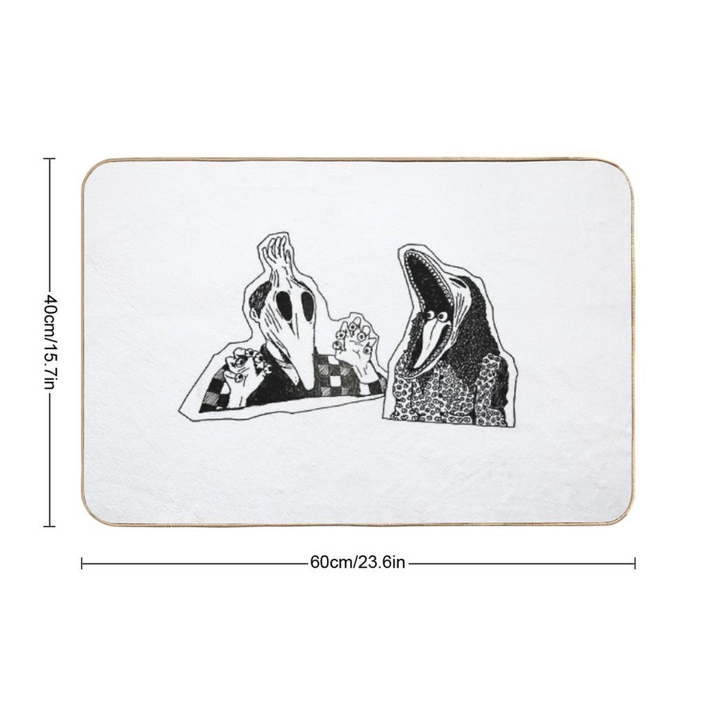 Adam & Barbara Monster Couple Beetle Juice Inspired Halloween 80's Goth Cult Film  Slip-Resistant Bath Mat