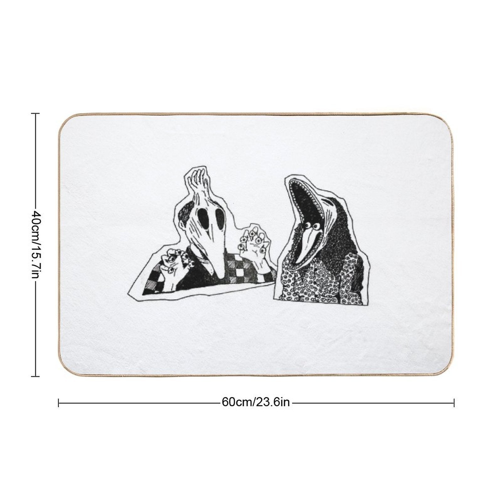 Adam & Barbara Monster Couple Beetle Juice Inspired Halloween 80's Goth Cult Film  Slip-Resistant Bath Mat