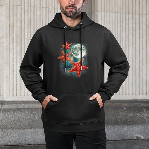 3 Starfish Moon Oceanic Funny Weird Quirky Sea Animals All-Day Comfort Hoodie