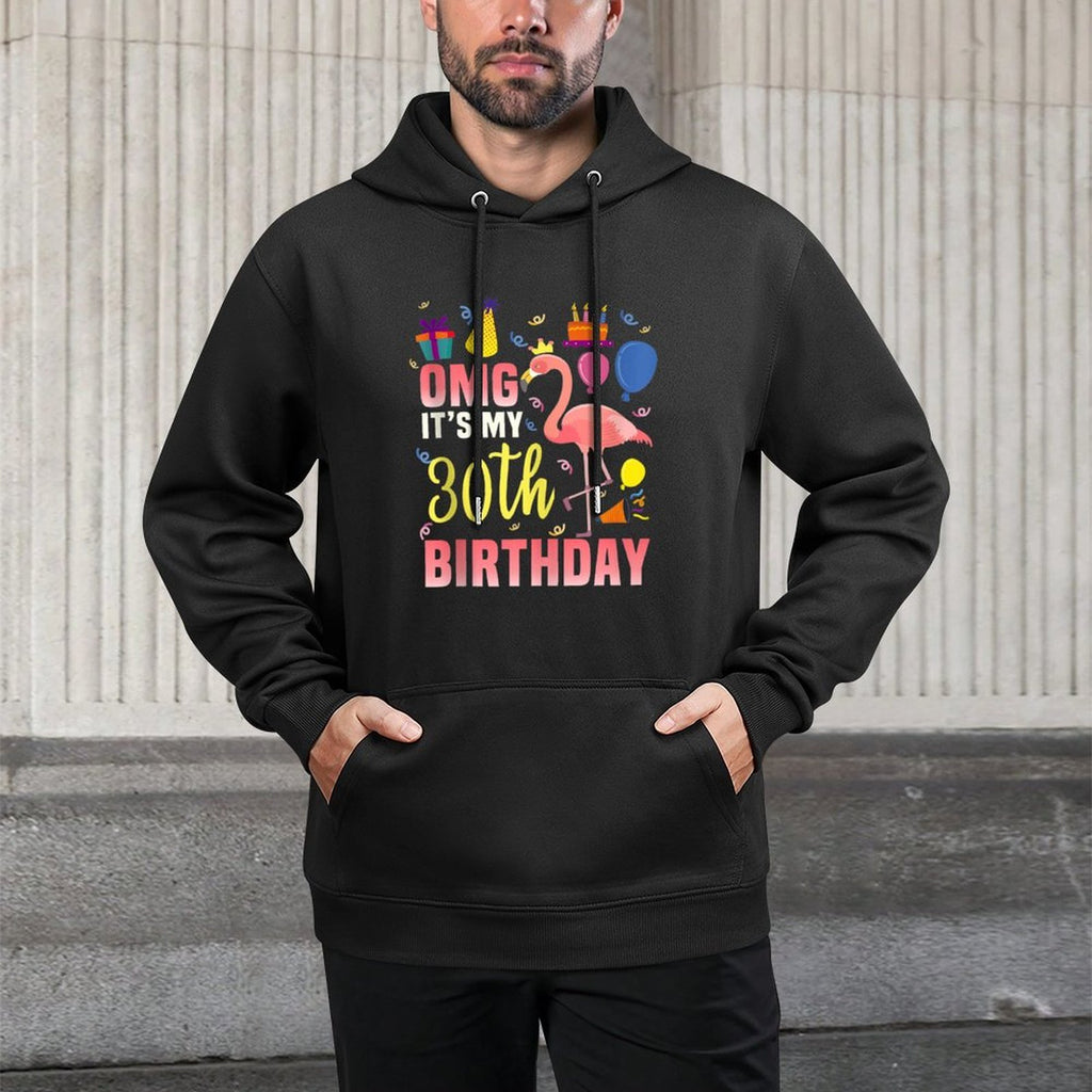 30 Year Old Women Men Gift Flamingo It's My 30th Birthday Unisex Design Hoodie