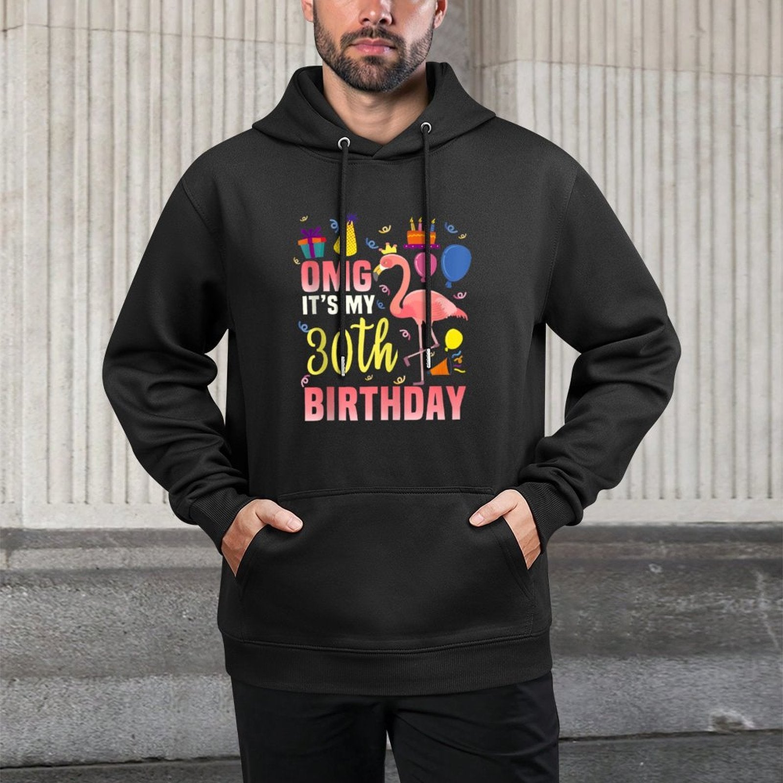 30 Year Old Women Men Gift Flamingo It's My 30th Birthday Unisex Design Hoodie