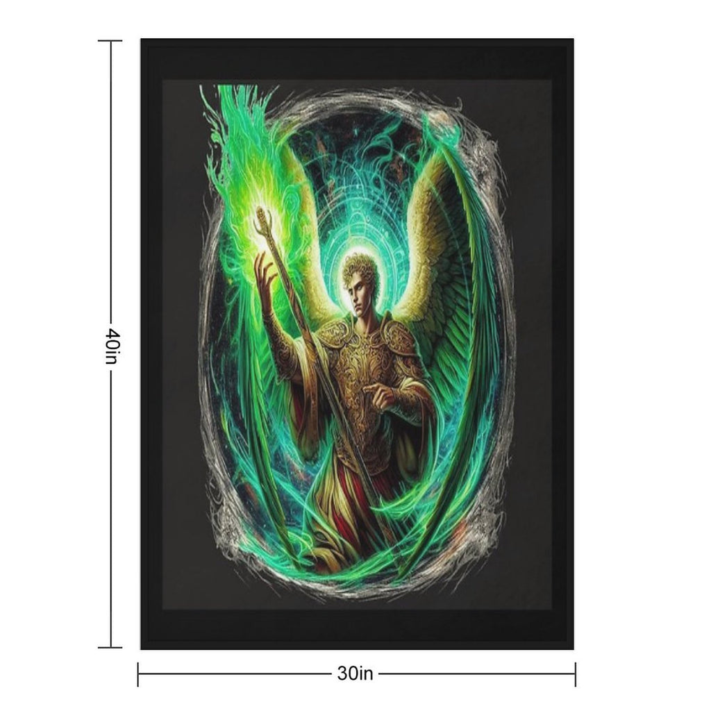 Saint Raphael Archangel -   Angel of Healing - Christmas Gift Travel-friendly Throw Blanket