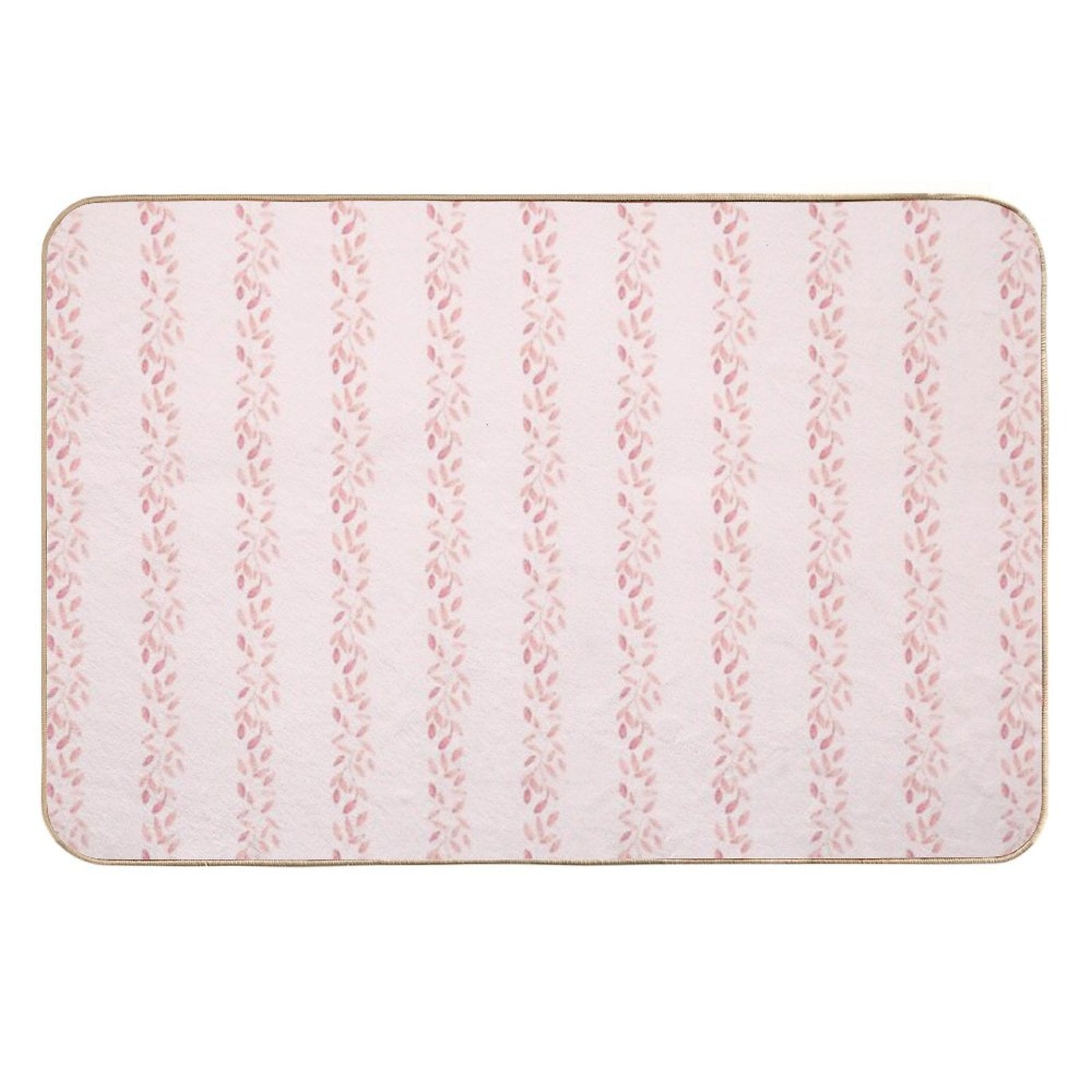 Pastel Floral Tone on Tone Watercolor Stripe Bella Petals in Pink Diamond  High-Traffic Bath Mat