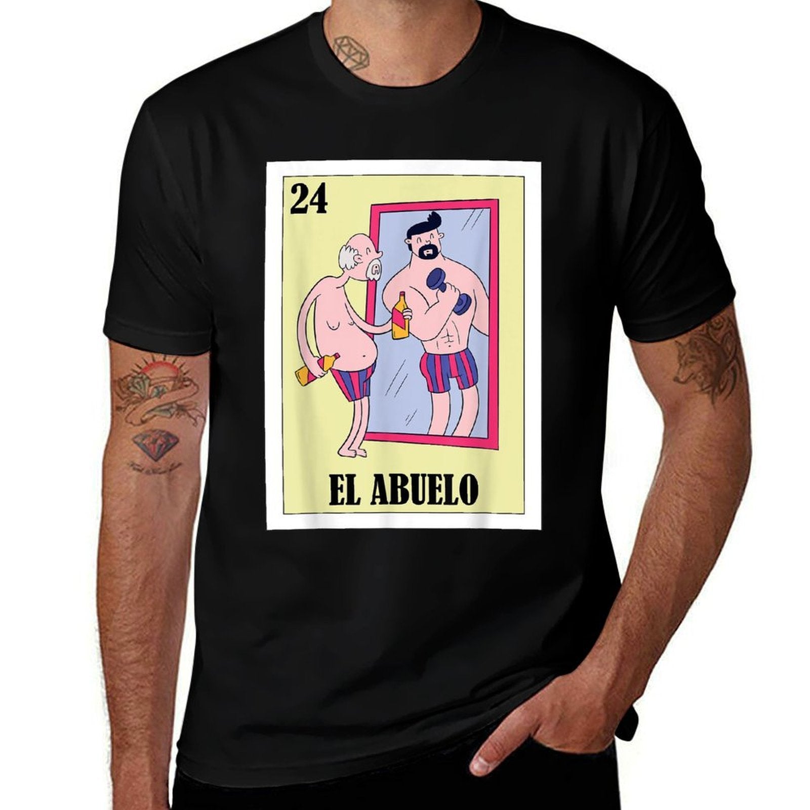 Funny Mexican Design for Grandpa in Mirror - El Abuelo  Versatile T-Shirt