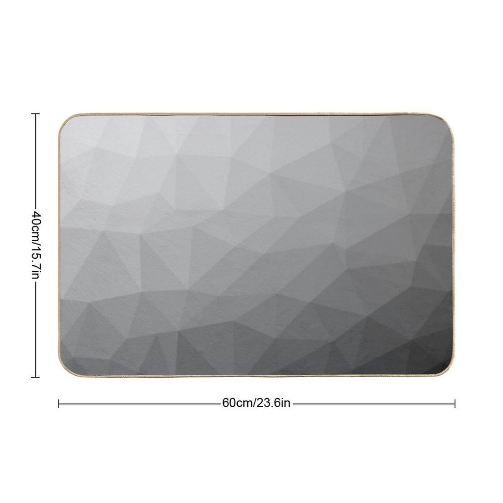 Gray Gradient Geometric Mesh Pattern Grey Elegant Design  Multi-Purpose Bath Mat