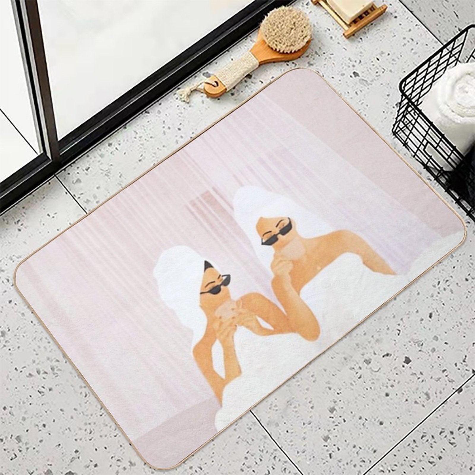Morning with A Friend  Easy Maintenance Bath Mat