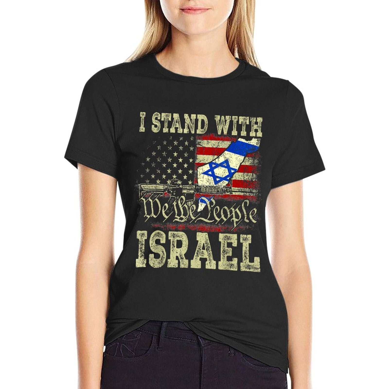 I Stand with Israel I Stand for Peace Israeli  Wrinkle-resistant T-Shirt