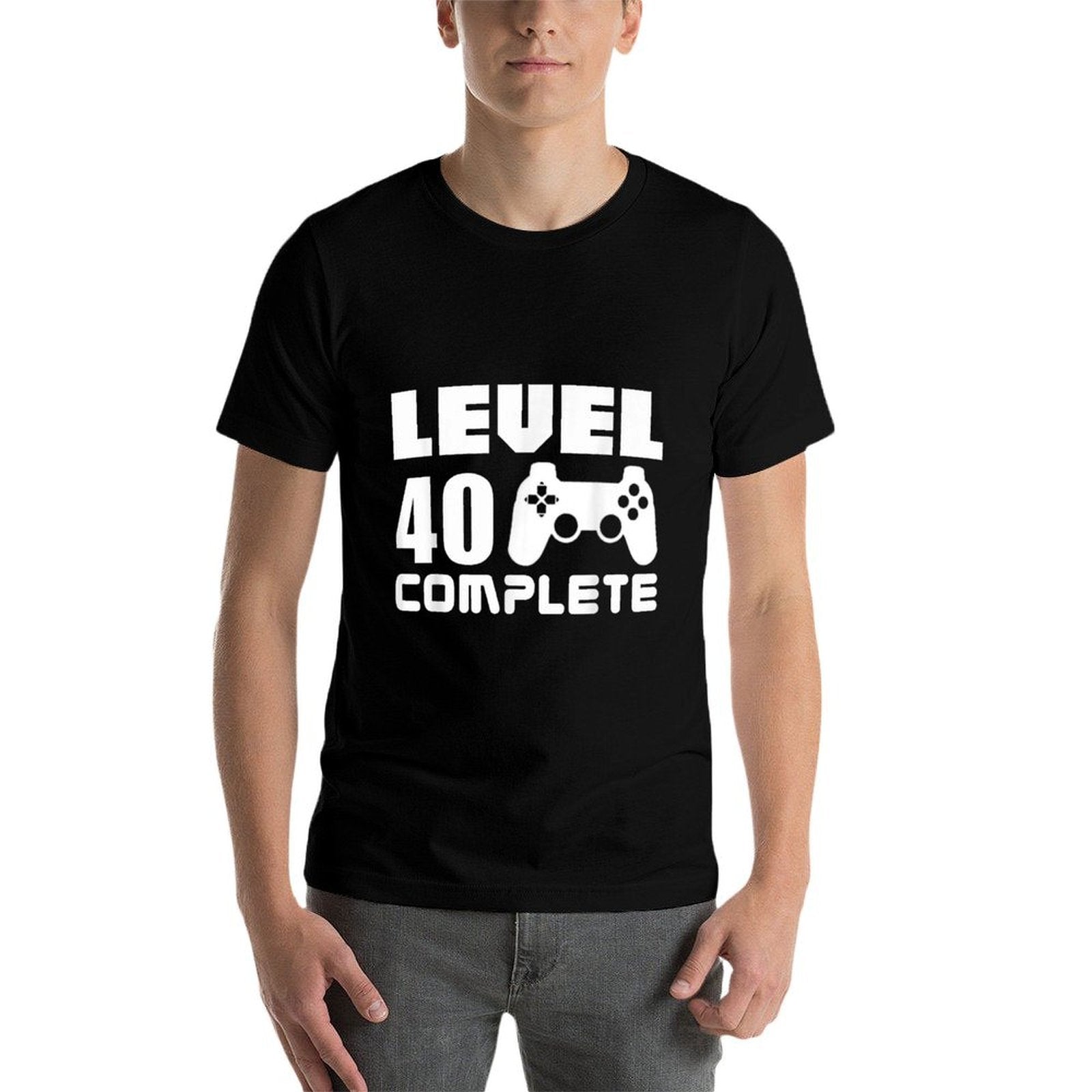 40th Birthday T Level 40 Complete Funny Video Gamer  High-quality Stitching T-Shirt