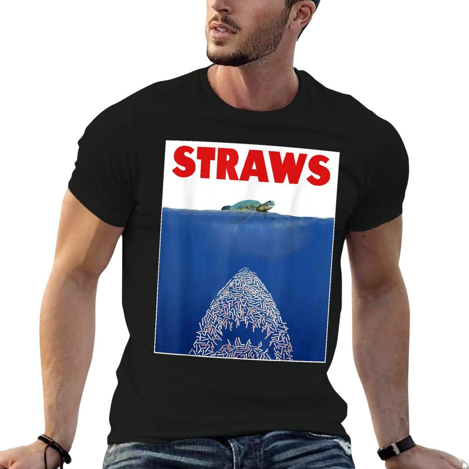 Save The Sea Turtles Conservation Gift Anti Straws  Stretchy T-Shirt