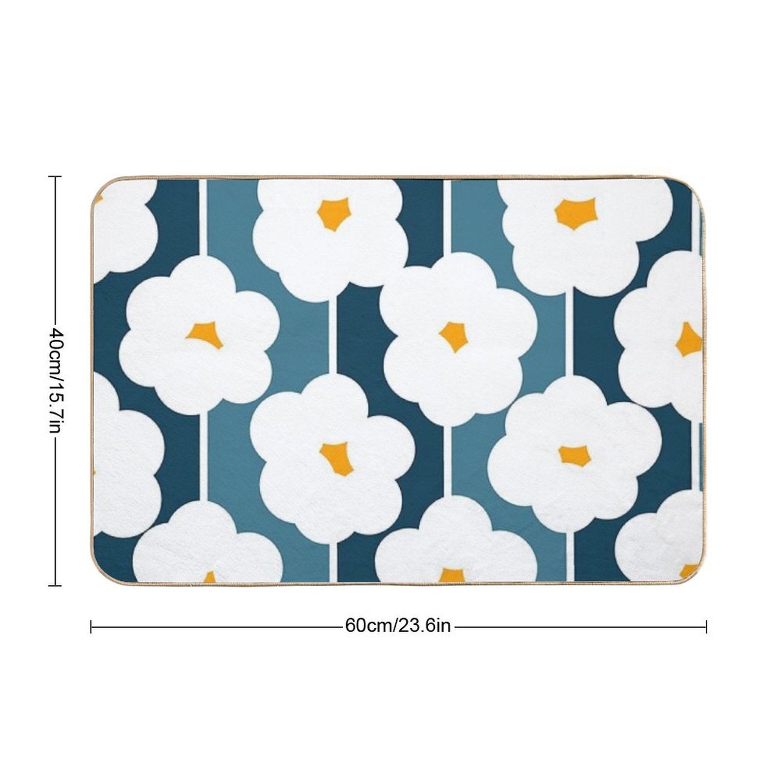 Joyful Abstract Floral Daisies Pattern  Toxin-Free Bath Mat