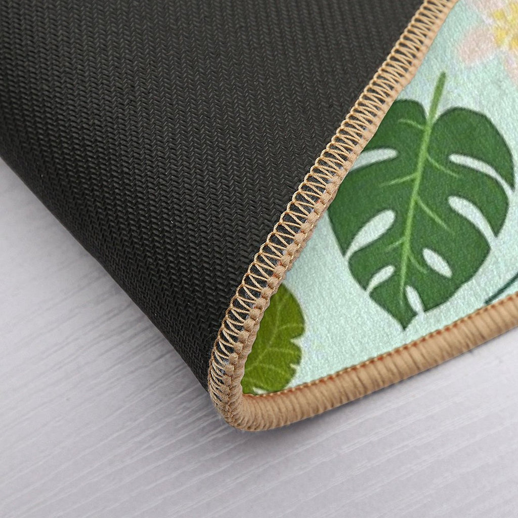 Tropical Nature Monstera Botanical Jungle Illustration Pillow  Multi-Purpose Bath Mat